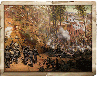 A painting of the Battle of Atlanta, fought during the Civil War.