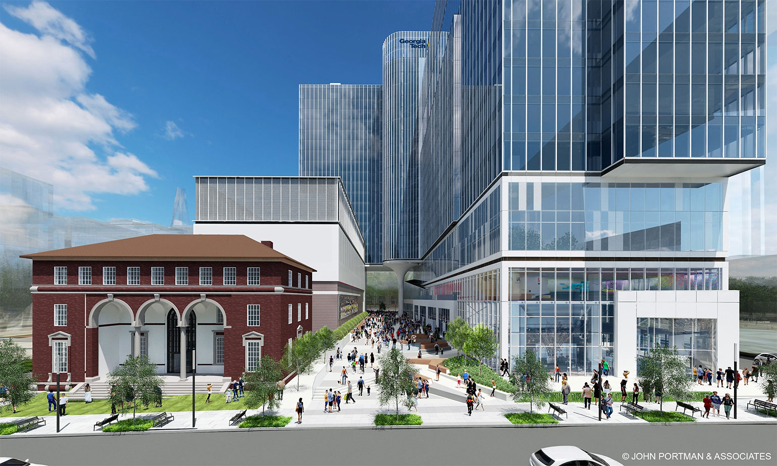 A architect's rendering of the Coda exterior facing Spring Street.