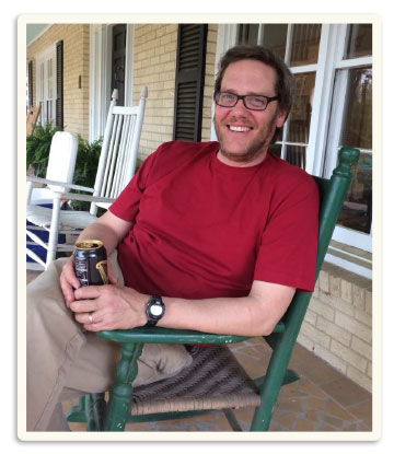 Ben Shackleford relaxing on his front porch