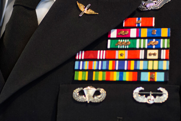 Detail of officer's uniform with ribbons
