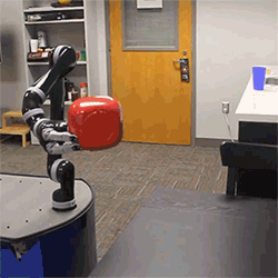 Animated gif of a robot arm placing a bowl on a table