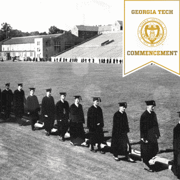 vintage photo of Georgia Tech Commencement at Bobby Dodd Stadium