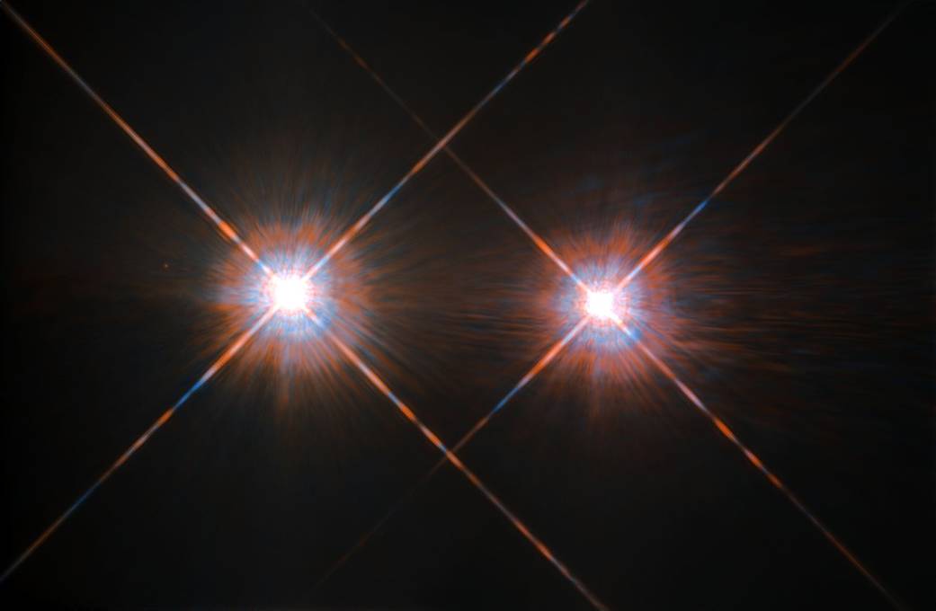 The Alpha Centauri group is the closest star - or solar - system outside of our own at a distance of 4.3 lightyears, and it can be found in the night sky in the constellation Centaurus. The stars Alpha Centauri A and Alpha Centauri B comprise a binary system, in which the two stars orbit one another, and close by is an additional faint red dwarf star, Alpha Centauri C, also called Proxima Centauri. Some astronomers have hoped to someday find an exoplanet capable of harboring advanced life in the system, but