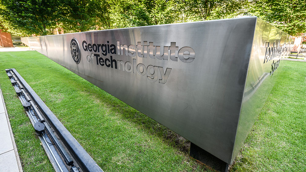 The Georgia Tech sign at 5th Street and West Peachtree Street. (Photo: Rob Felt)