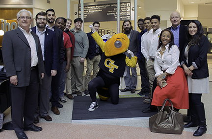 Georgia Tech researchers, local high school students, and government and private-sector partners worked together to bring the People-Powered Photo Station to the Atlanta airport. 