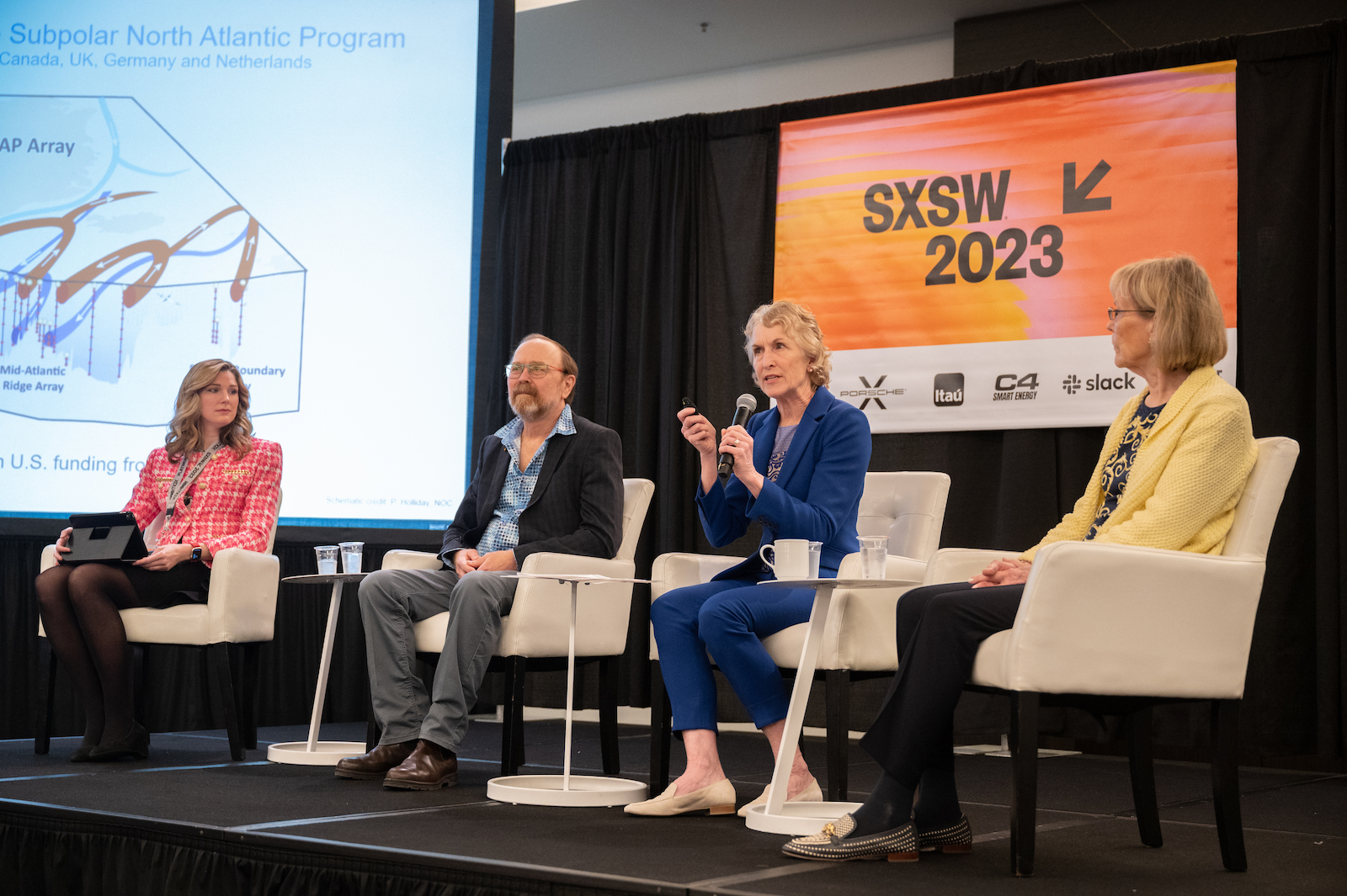 Dean Susan Lozier on a panel at SXSW. 