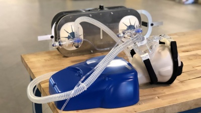 A simple, low-cost ventilator based on the resuscitation bags carried in ambulances – and widely available in hospitals – has been designed by an international team of university researchers.  (Credit: Steven Norris, Georgia Tech)