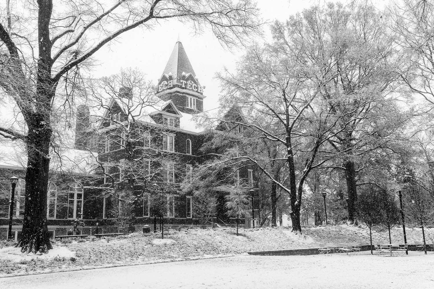 snow on campus