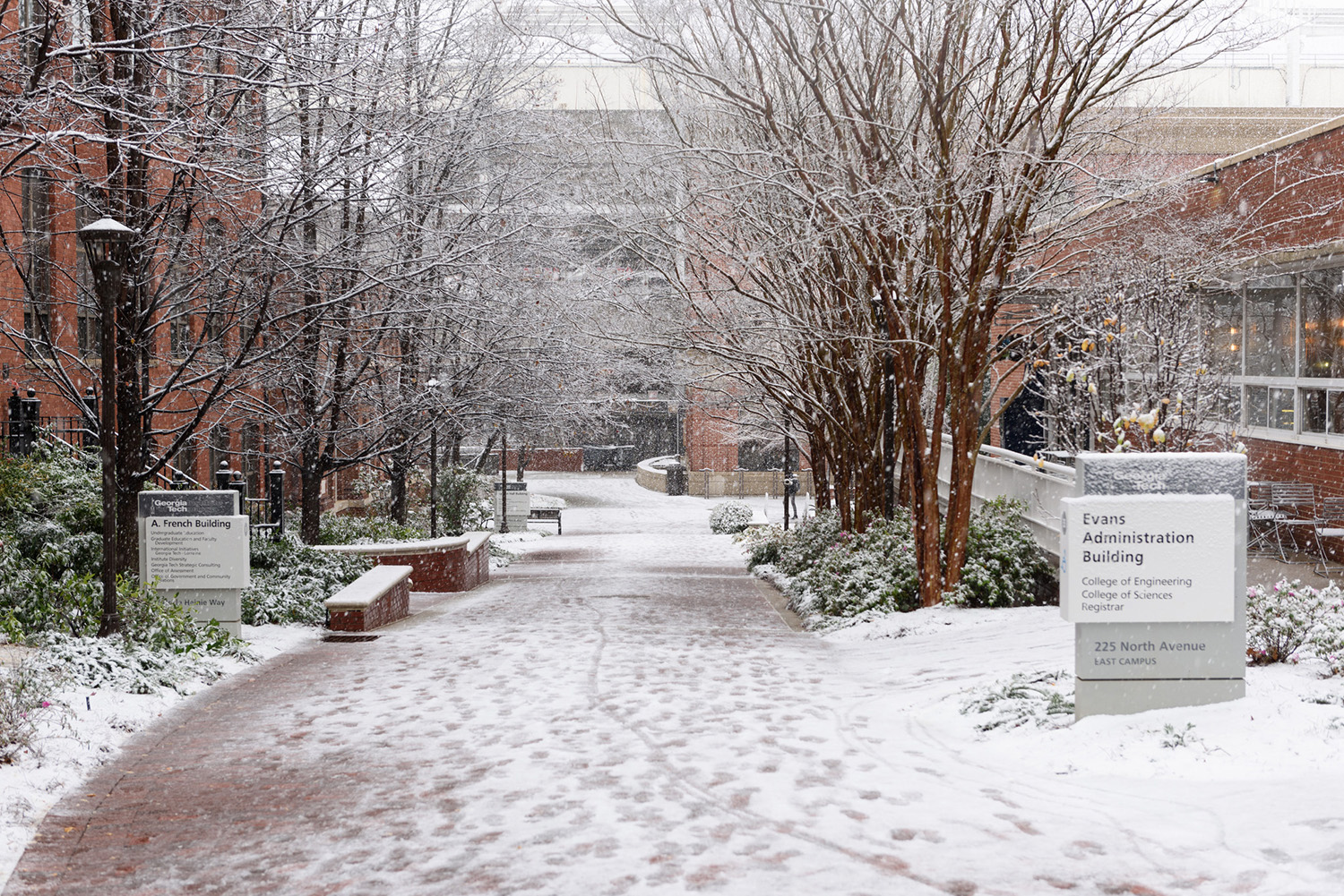 snow on campus