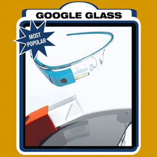 A Robotics Week baseball card featuring "Most Popular" robot, Google Glass.