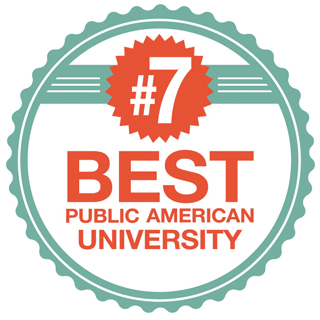 A graphic that reads, "Number 7 best public american university"