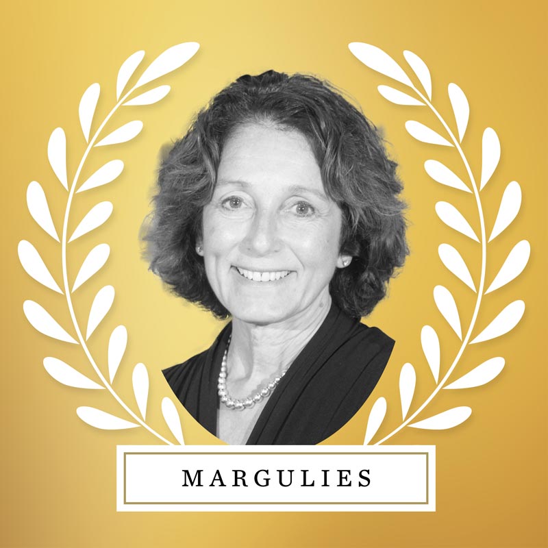 Portrait of Susan Margulies with laurel leaves