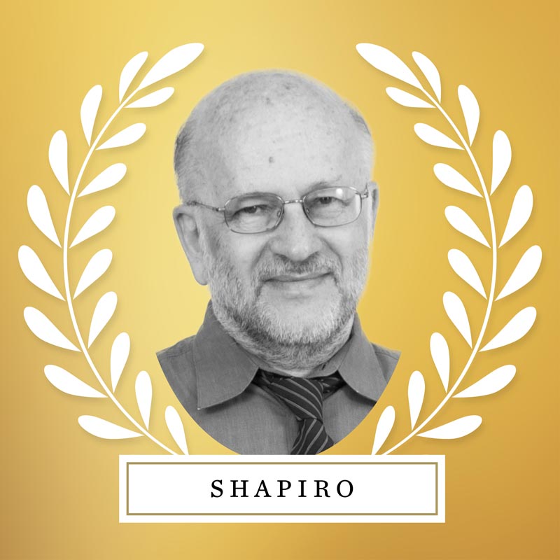 Portrait of Alexander Shapiro with laurel leaves