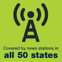 Covered by news stations in all 50 states.