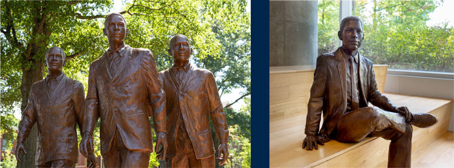 Trailblazers statue of men of color at Georgia Tech
