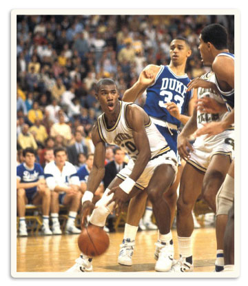 Tom Hammonds playing basketball for Georgia Tech against Duke