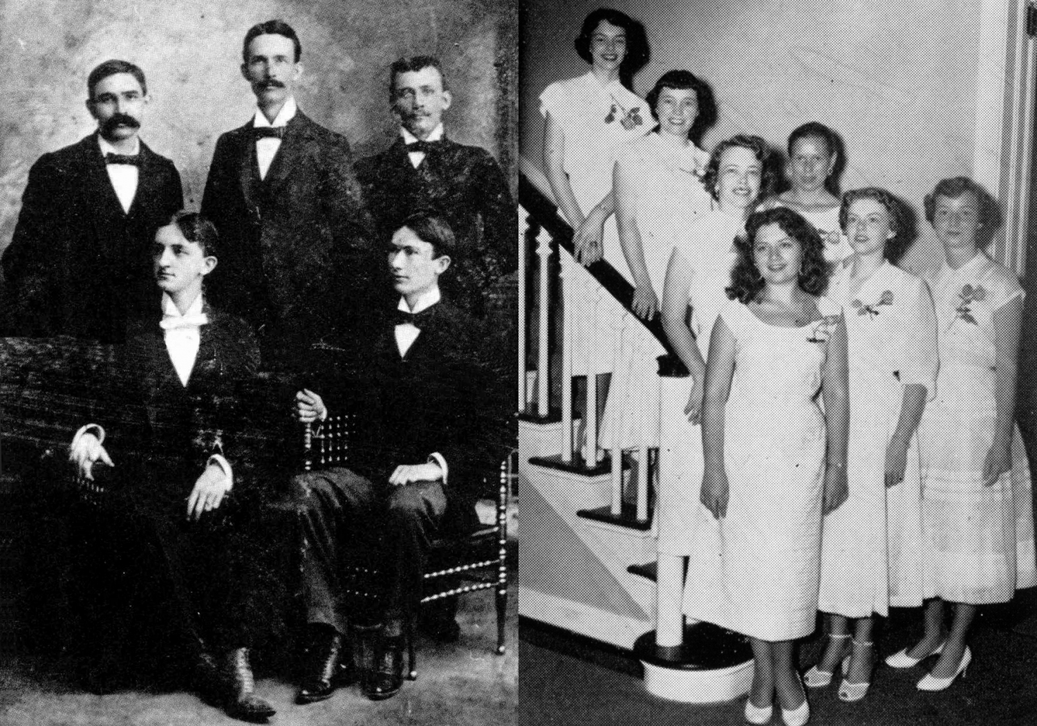 The first Greek chapter on campus were Alpha Tau Omega (1888) for men and Alpha Xi Delta (1954) for women.