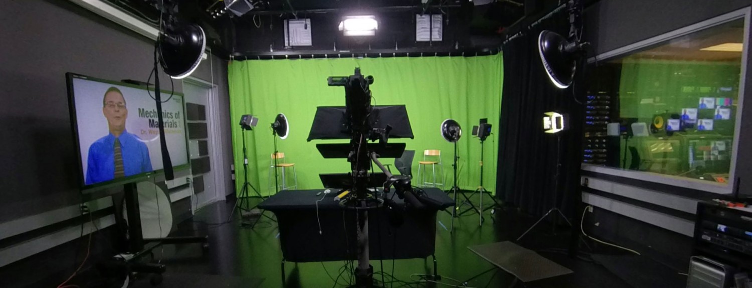film studio with green screen