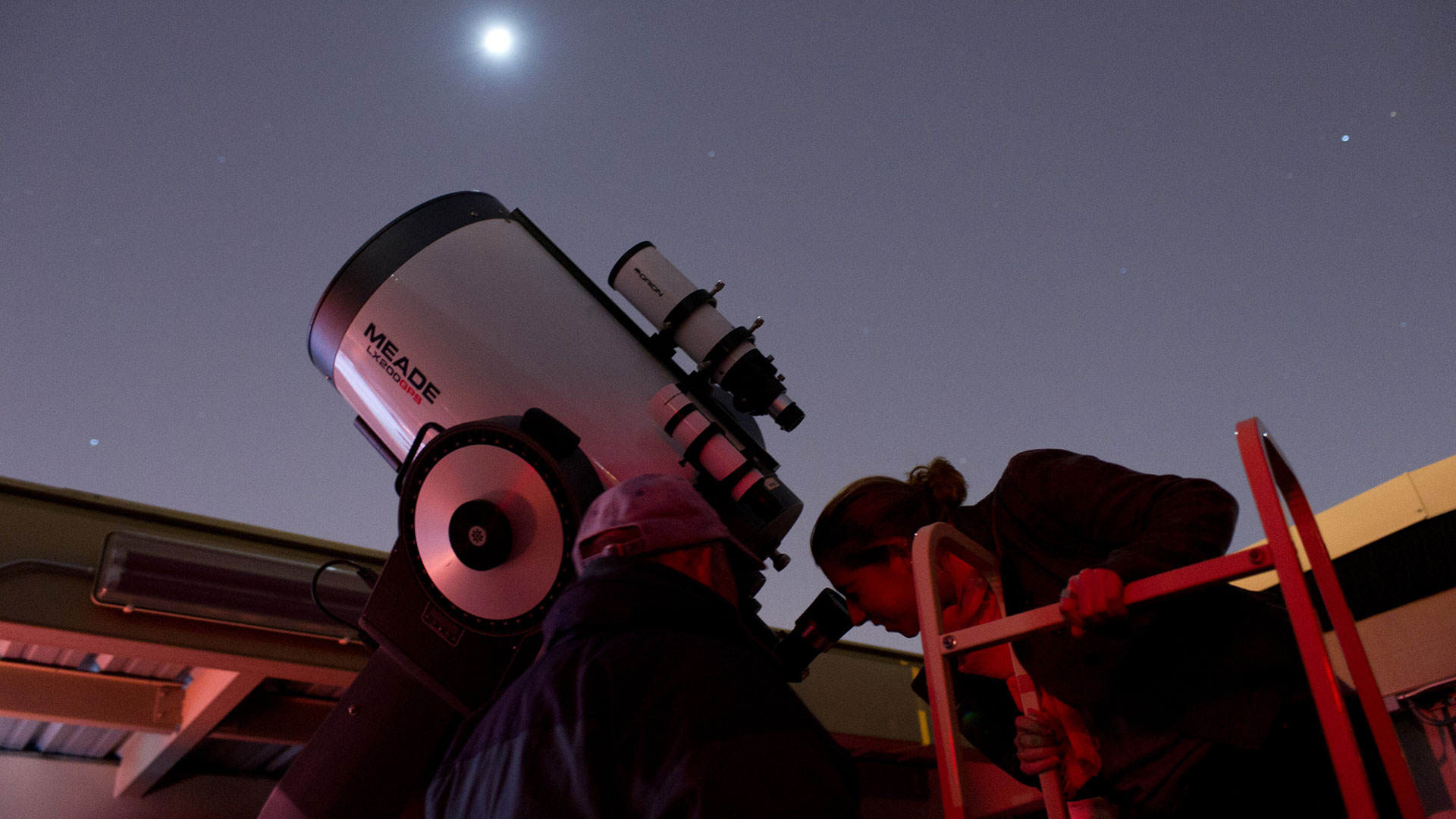 photo - Meade telescope at dusk in the Georgia Tech observatory
