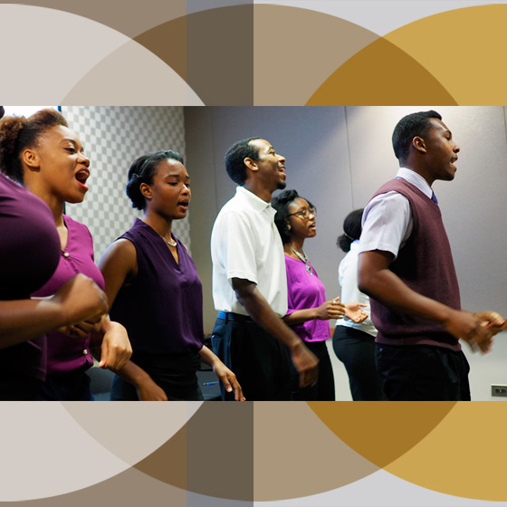 photo - group african-american student singing in choir