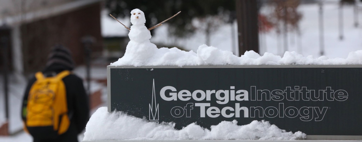 Snowy scene at Georgia Tech