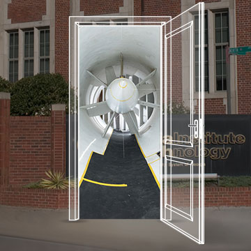 photo illustration - door with wind tunnel
