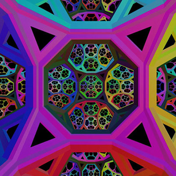 Computer generated rendering of hyperbolic space