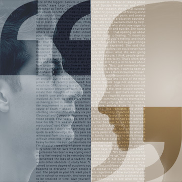 photo illustration - male and female facing each other