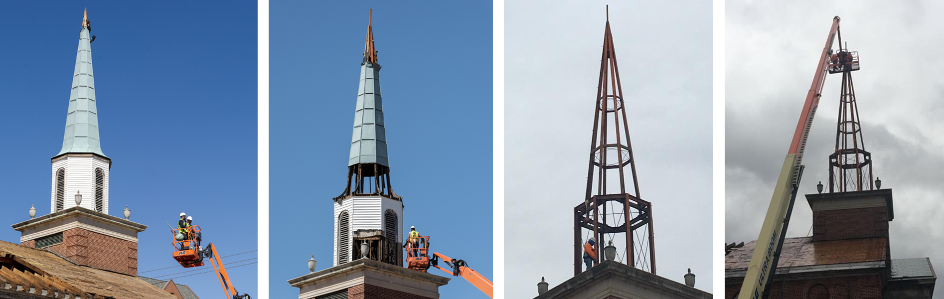 steeple removal progress