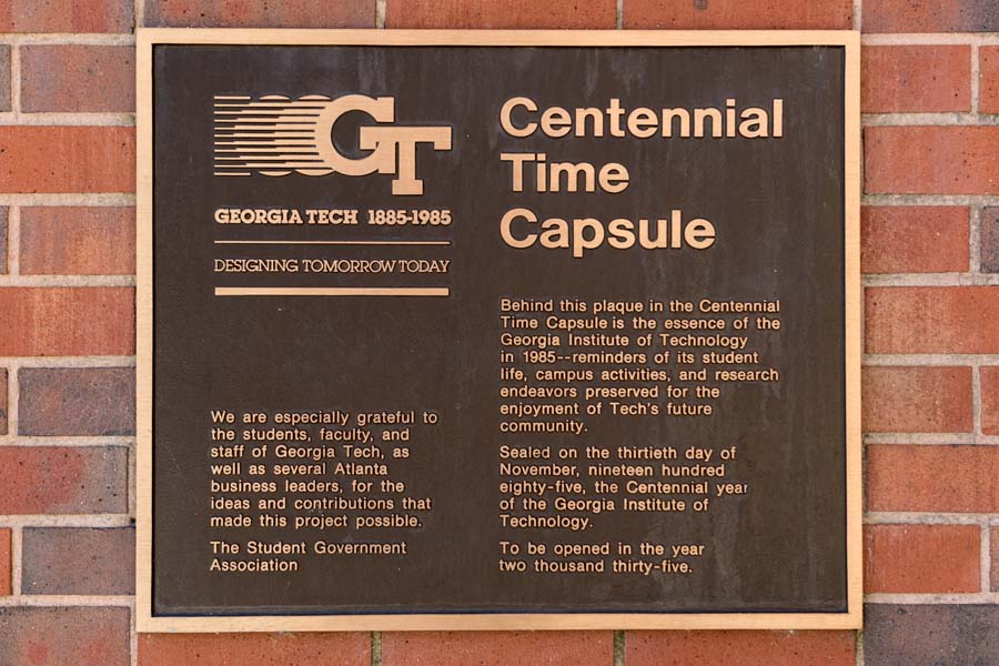 A time capsule — representing the essence of Georgia Tech in 1985 — is located in a wall of the Student Center and will be opened in 2035.