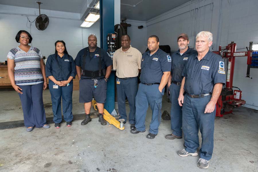 Fleet Services staff includes four ASE-certified mechanics, including one master ASE-certified mechanic, as well as an administrative manager, an ASE-certified parts specialist, and a student assistant.