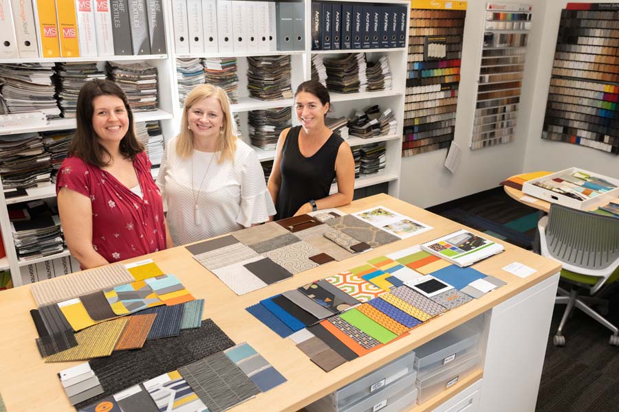 Interior Design has three senior interior designers (L-R): Allison Gerstung, Reagan Donley, and Polly Patton.