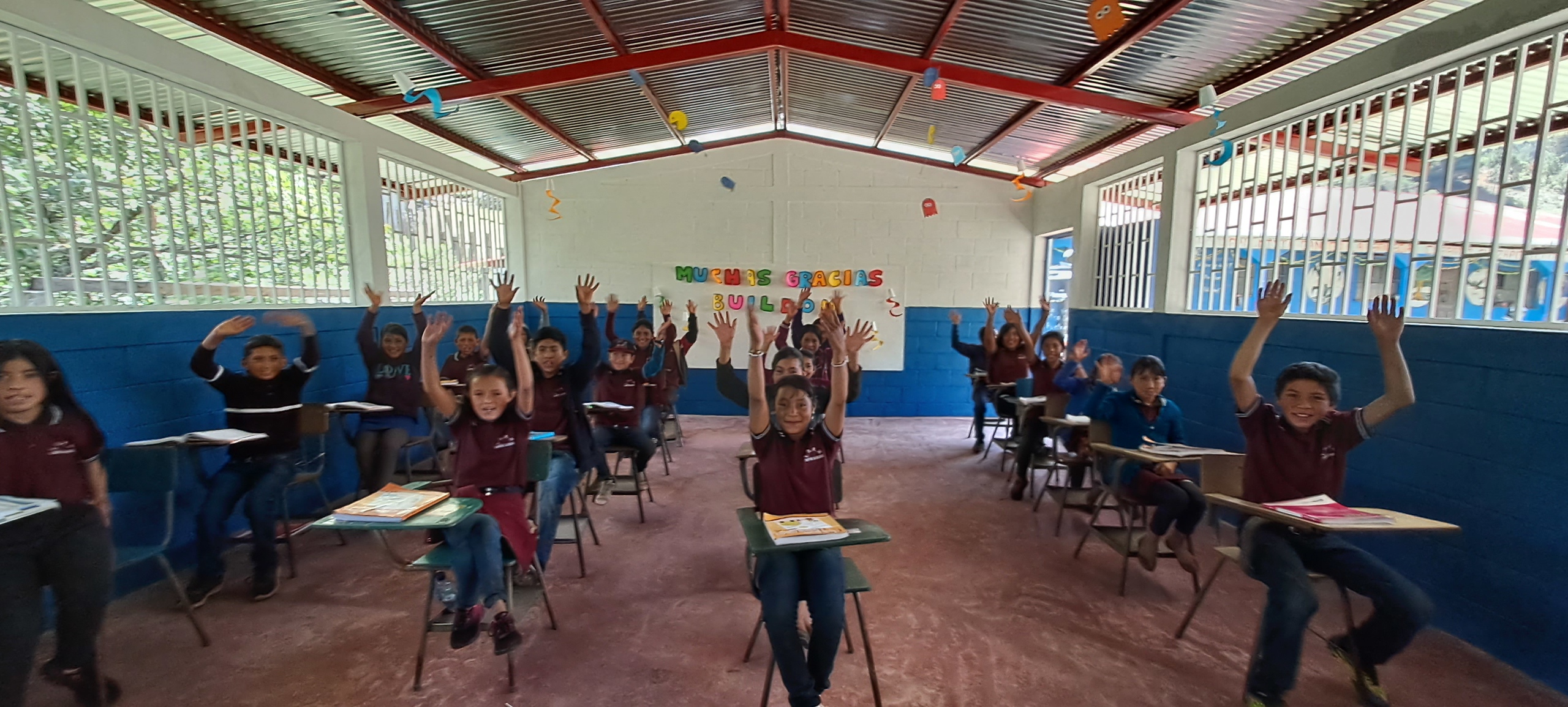 Students at the school in Cantón La Soledad, Guatemala