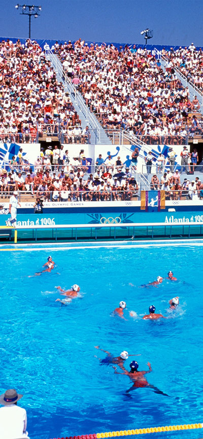 1996 Olympic Games in Atlanta: Water Polo at McAuley Aquatic Center.