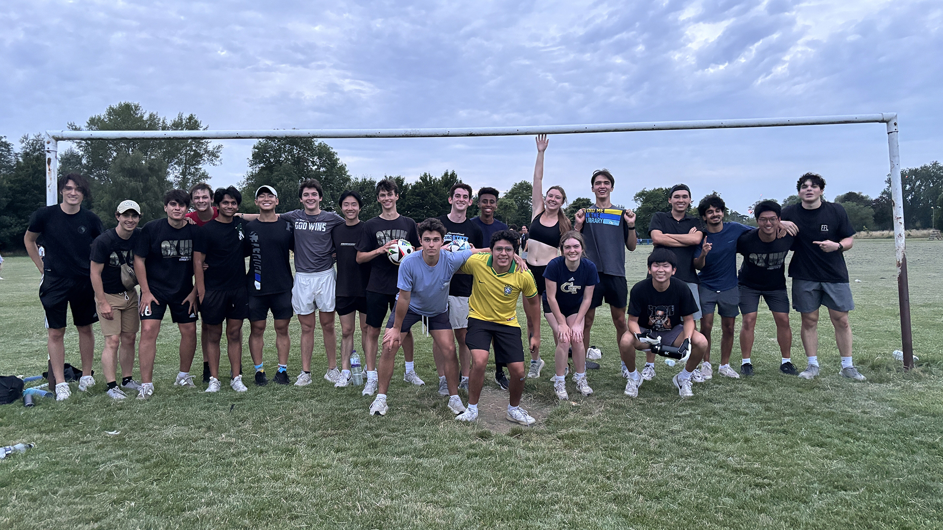 students play soccer in oxford