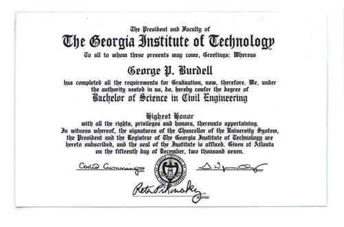 george p burdell diploma