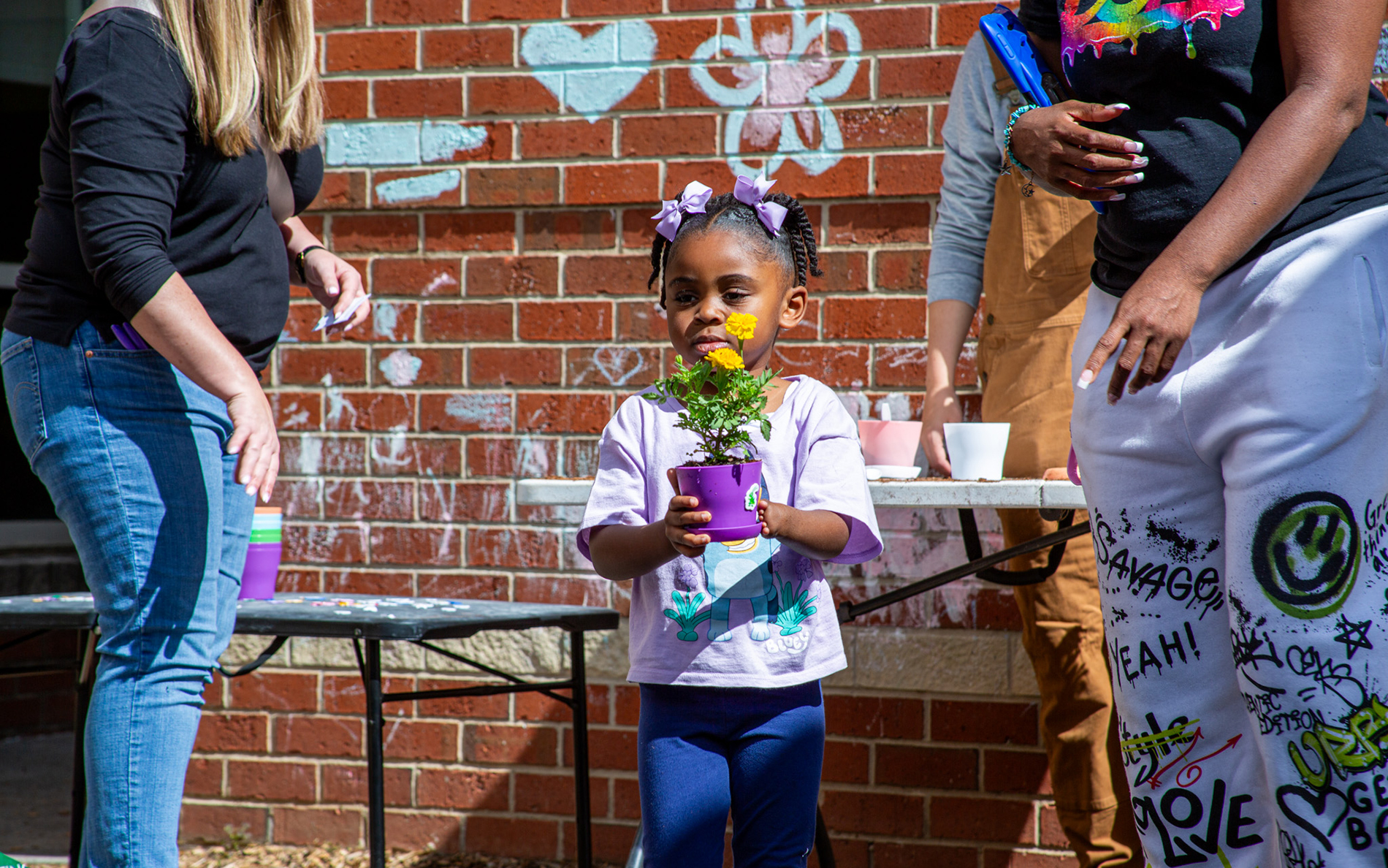 planting event at the children's center