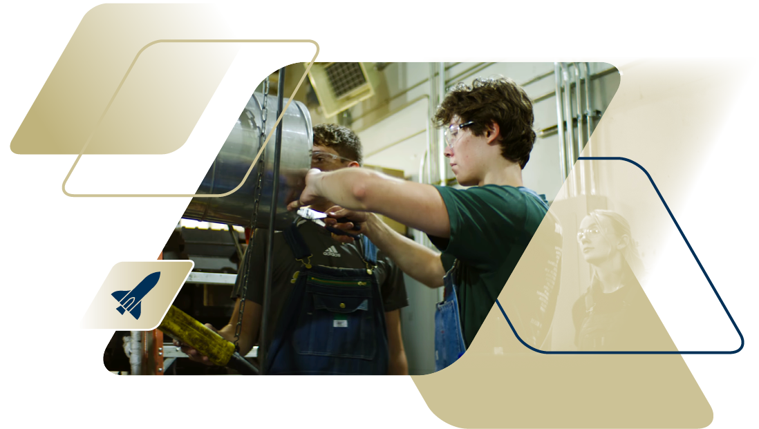 students working on aerospace project