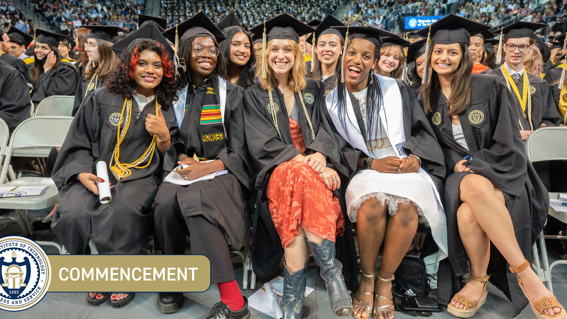 Students at Commencement in McCamish Pavilion