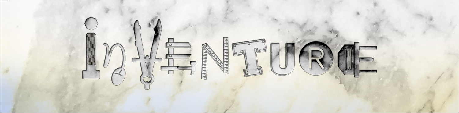 InVenture Prize text logo on a marble white and gold backdrop.