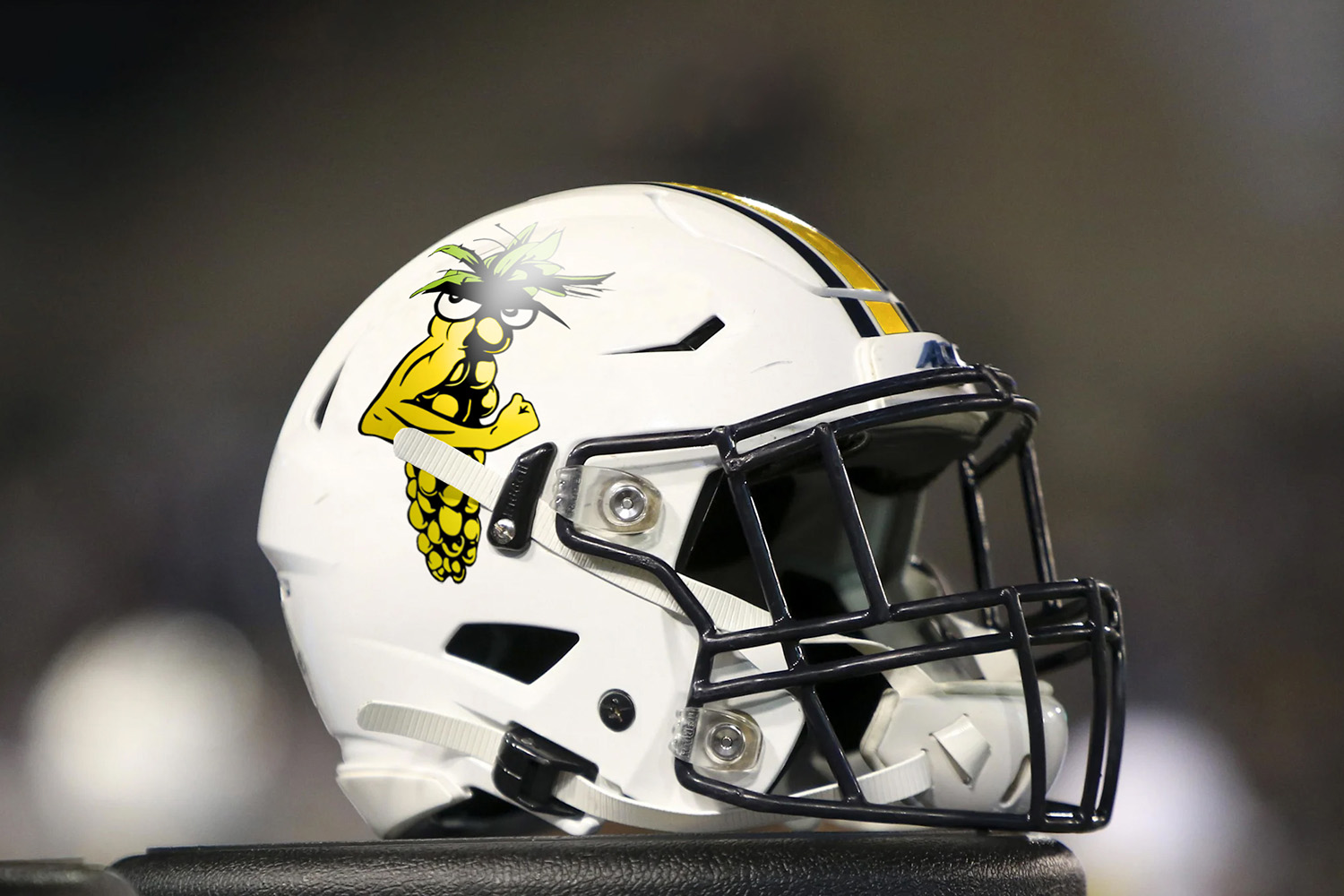 White Georgia Tech helmet with Fightin' Pollen logo.