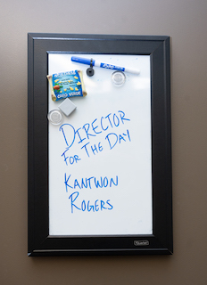Sign: "Director for the Day"
