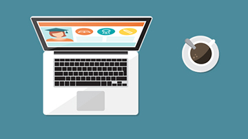 graphic of laptop and coffee