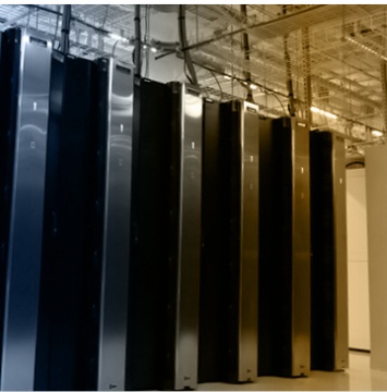 One of the server racks serving Georgia Tech's new Nexus supercomputer