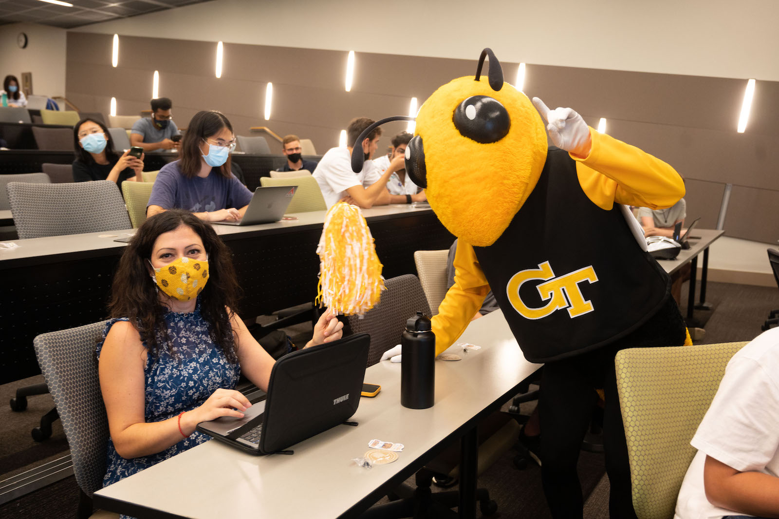 Buzz welcomed students at last fall's Graduate Student Convocation. (Photo by Allison Carter)