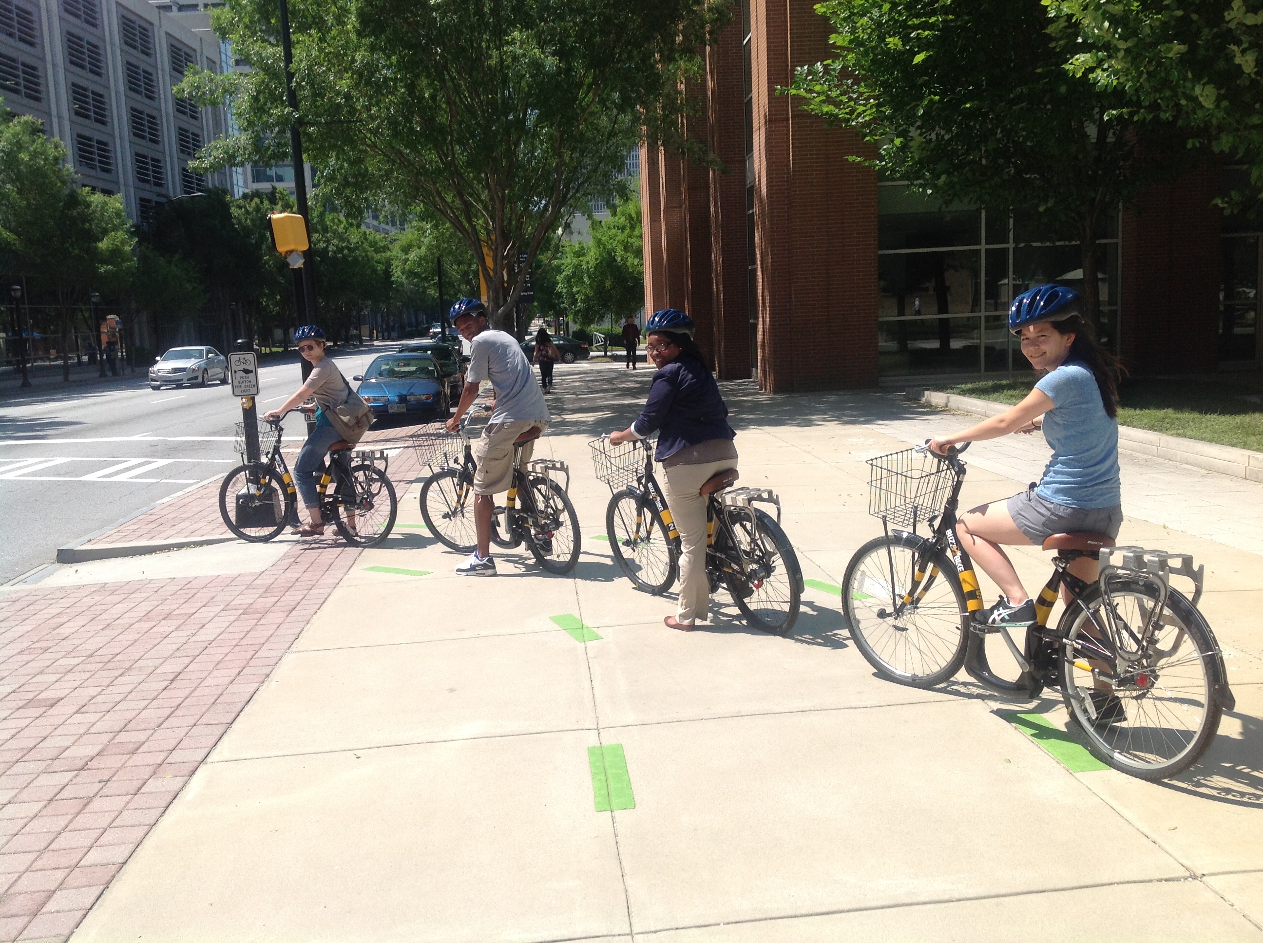 Students use the Buzzbike bike rental program