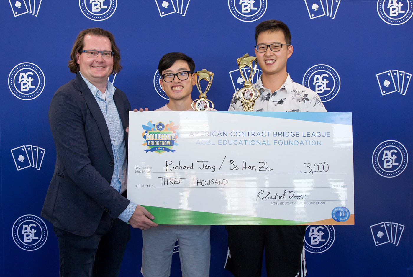 Bridge Club Pairs Champions - Bo Han “Bruce” Zhu and Richard Jeng