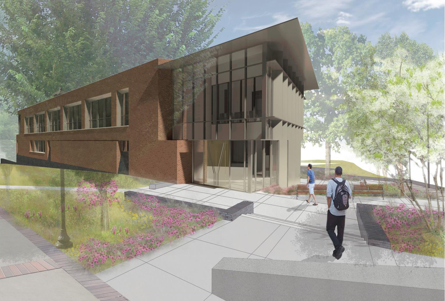 Proposed rendering of the Georgia Tech Campus Safety Building. Image courtesy of Pond | HWA.
