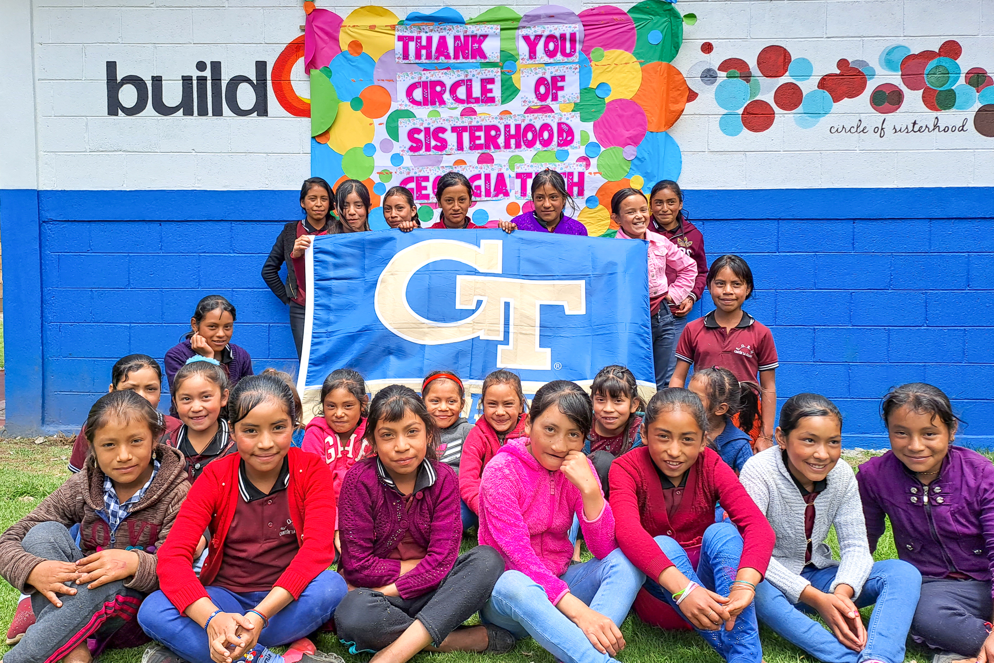 Students at the school in Cantón La Soledad, Guatemala
