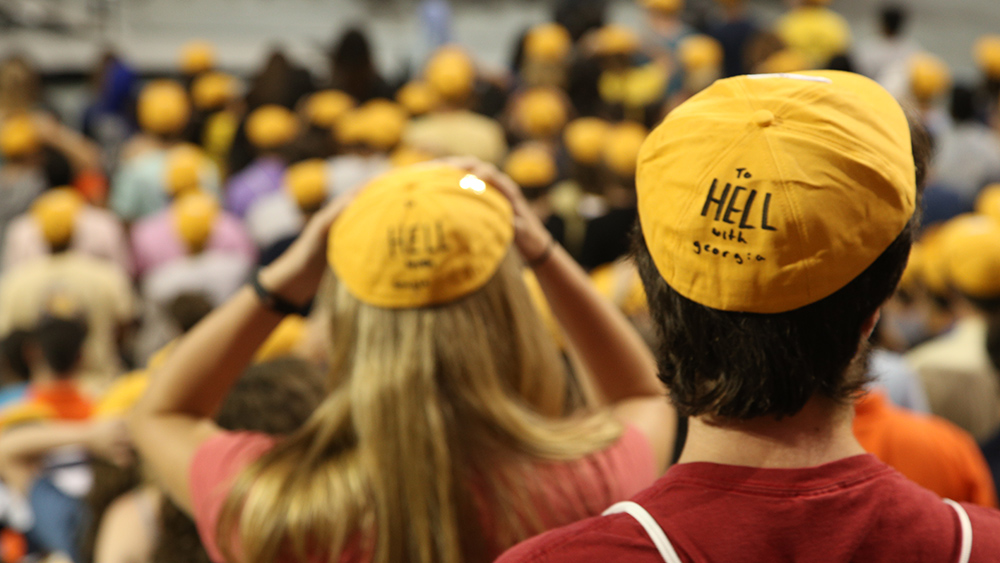 First-year students wear their RAT caps at Convocation. (Photo: Camille Pendley)
